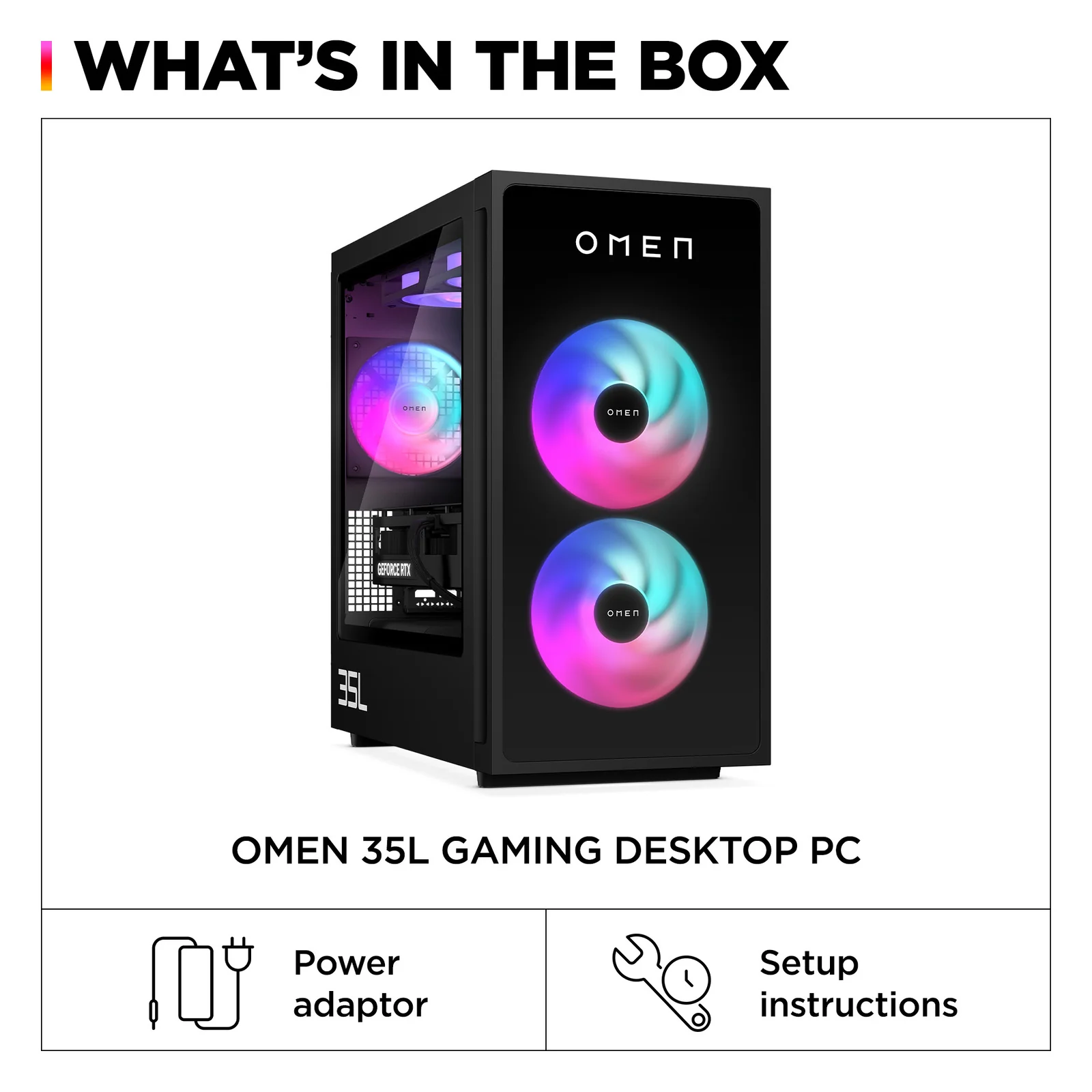 OMEN 35L Gaming Desktop GT16-0066m PC, Windows 11 Home, AMD Ryzen™ 7, 16GB RAM, 1TB SSD, NVIDIA® GeForce RTX™ 4060, Black